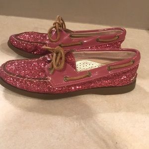 Pink Glitter Sperrys